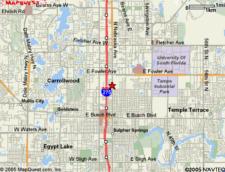 Map of the area our 33612 locksmiths service