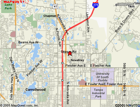 Map of the area our 33613 locksmiths service