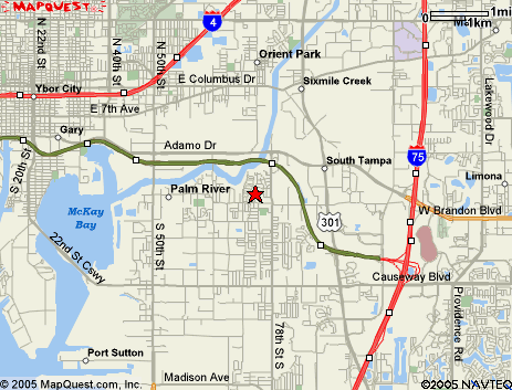 Map of the area our 33619 locksmiths service