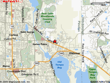 Map of the area our 34677 locksmiths service