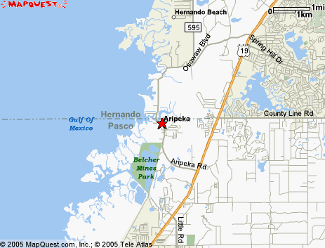 Map of the area our Aripeka locksmiths in Florida service