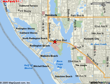 Map of the area our Bay Pines locksmiths in Florida service