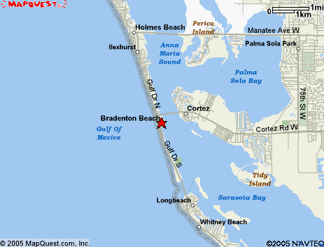 Map of the area our Bradenton Beach locksmiths in Florida service