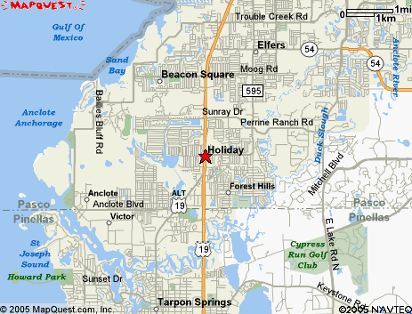 Map of the area our Holiday locksmiths in Florida service