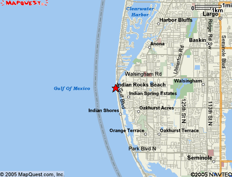 Map of the area our Indian Rocks Beach locksmiths in Florida service