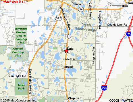 Map of the area our Lutz locksmiths in Florida service