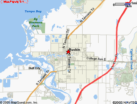 Map of the area our Ruskin locksmiths in Florida service