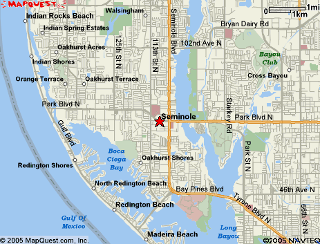 Map of the area our Seminole locksmiths in Florida service