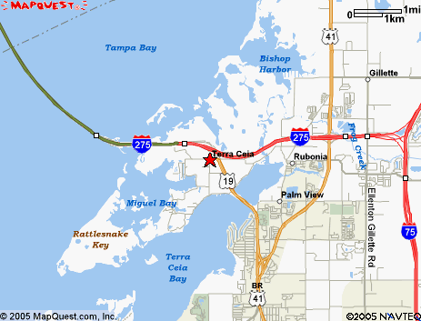 Map of the area our Terra Ceia locksmiths in Florida service